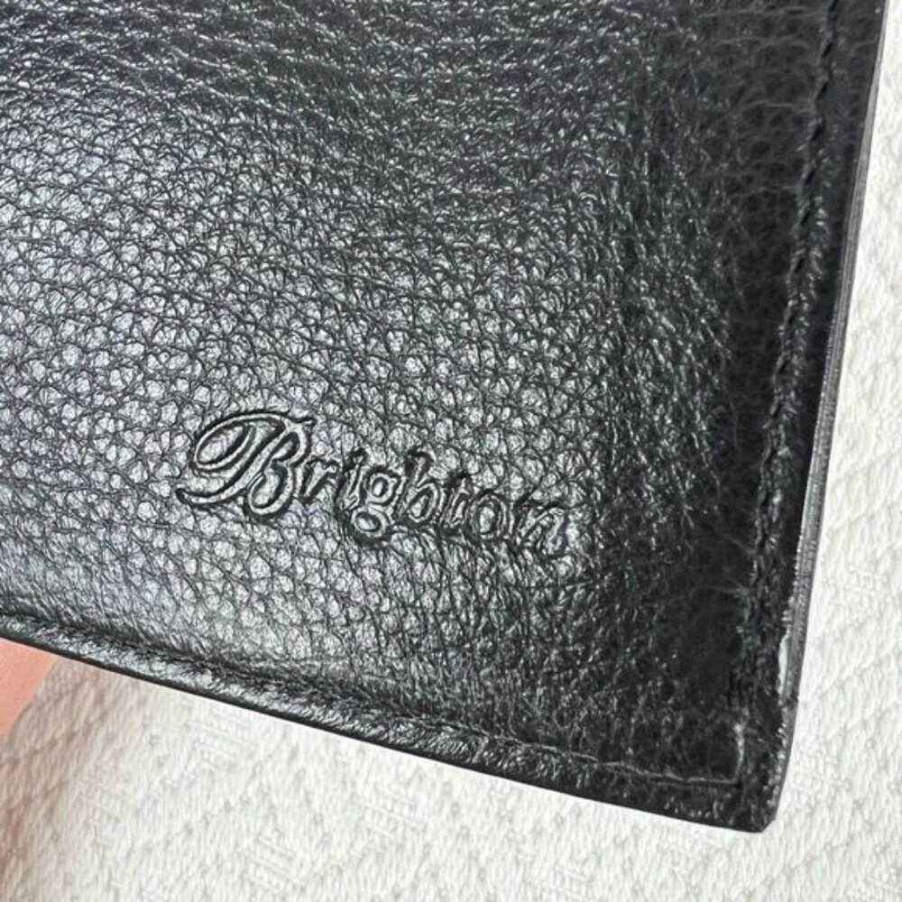 Vintage Brighton Black Crossbody Wallet Card Holder Bag Purse Leather Travel - Picture 7 of 16
